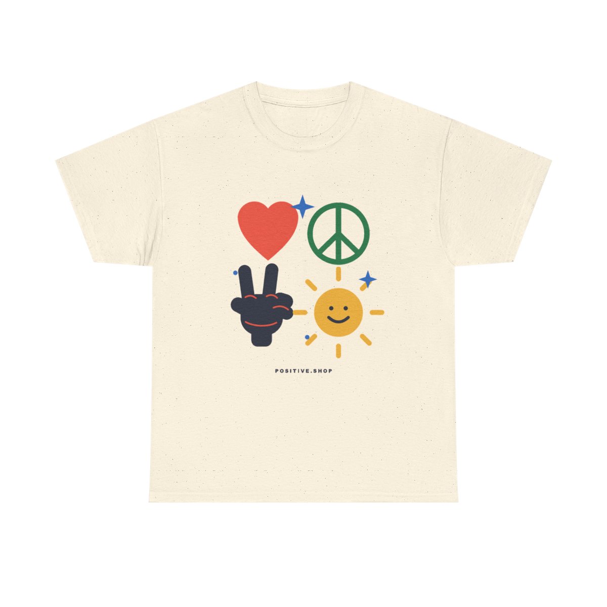 Love heart peace sign peace hand sunshine and sparkle symbol t-shirt